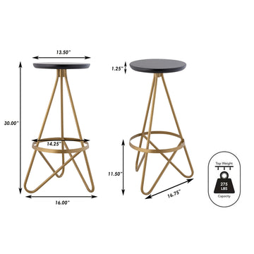 Spiroa 30" Modern Industrial Metal Backless Circular Bar Stool